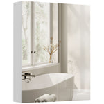 Armoire avec Miroir en Bois Rangement Salle de Bain Fermeture Porte Tampon MDF