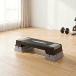 Stepper Fitness Aerobica 3 Livelli, Altezza Regolabile 12/17,5/22,5 cm, Superficie Antiscivolo, Carico 250 kg, Grigio