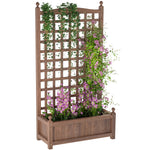Jardinière avec Treillis - bac à Fleurs - jardinière sur Pied - 64L x 28l x 120H cm Inserts d'irrigation