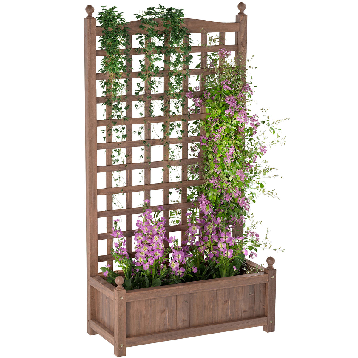 Jardinière avec Treillis - bac à Fleurs - jardinière sur Pied - 64L x 28l x 120H cm Inserts d'irrigation