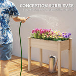 Jardinière surélevée en Bois, Carré Potager sur Pied surélevé, Trous de Drainage, Tissu non tissé, 86x46x76 bois naturel