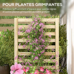 Jardinière avec treillis bac à fleurs jardinière de jardin dim. 115L x 60l x 110H cm effet bois naturel
