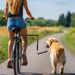 Laisse pour chien pour vélo 124 cm, laisse d'exercice chien, facile à installer et amovible, acier et polyester, noir