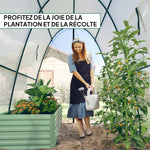 Serre de jardin 1,8 x 1,8 x 2 m avec portes enroulables et grandes fenêtres, serre tunnel de jardin, blanc