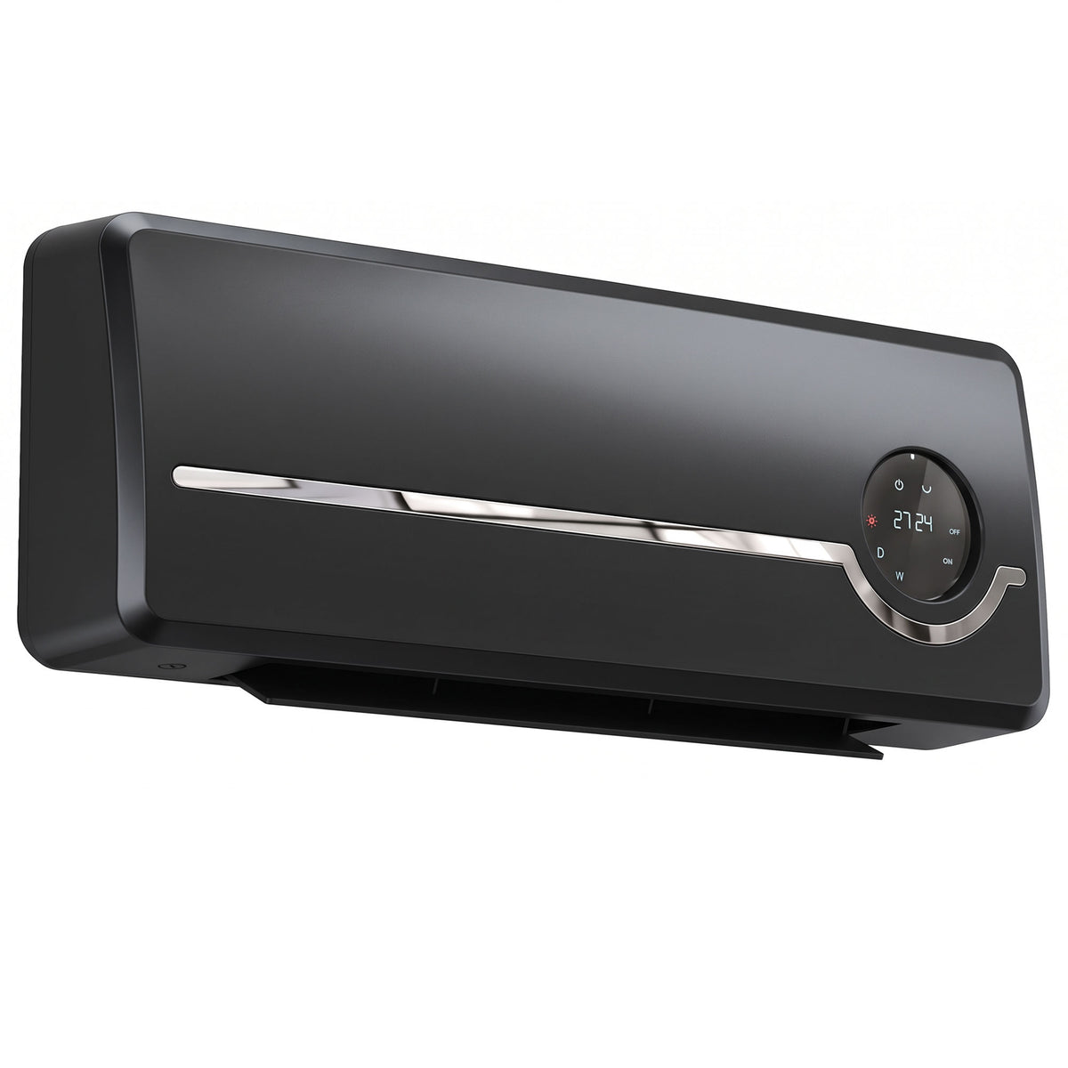 Keramik-Wandheizgerät 1000/2000W, Elektroheizung, Ventilator, Thermostat, Timer, 50x18,6x12,9cm, schwarz