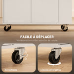 Îlot central cuisine mobile desserte cuisine avec tiroir étagère réglable placard à deux portes 82 x 38 x 86,5 cm blanc
