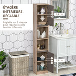 Ensemble de Meuble sous lavabo, armoire avec miroir et meuble colonne pour salle de bain en bois chêne Clair Gris