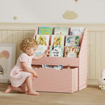 Kinderboekenrek met 3 legplanken en een lade, 62,5L x 30B x 70H cm, roze