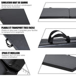 Tapis de gymnastique yoga pilates fitness pliable portable grand confort 180L x 60l x 5H cm revêtement synthétique noir
