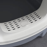 Maison de toilette pour chat bac à litière fermé chat avec porte translucide pelle incluse 40,5 x 52,5 x 42,5 cm gris