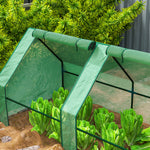 Mini Serre de Jardin mini serre tunnel 4 fenêtres avec Zip enroulables Acier PE 140 g/m² Anti-UV 360x90x90cm Vert