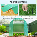 Serra a tunnel da giardino 6 m² 3 x 2 m con 1 porta + 2 pareti laterali avvolgibili con cerniera, 6 finestre, verde