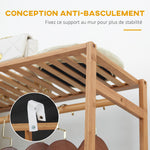 Portant à vêtements en bambou avec étagère de rangement à 6 niveaux et tringle de suspension, 90x30x145cm, bois naturel