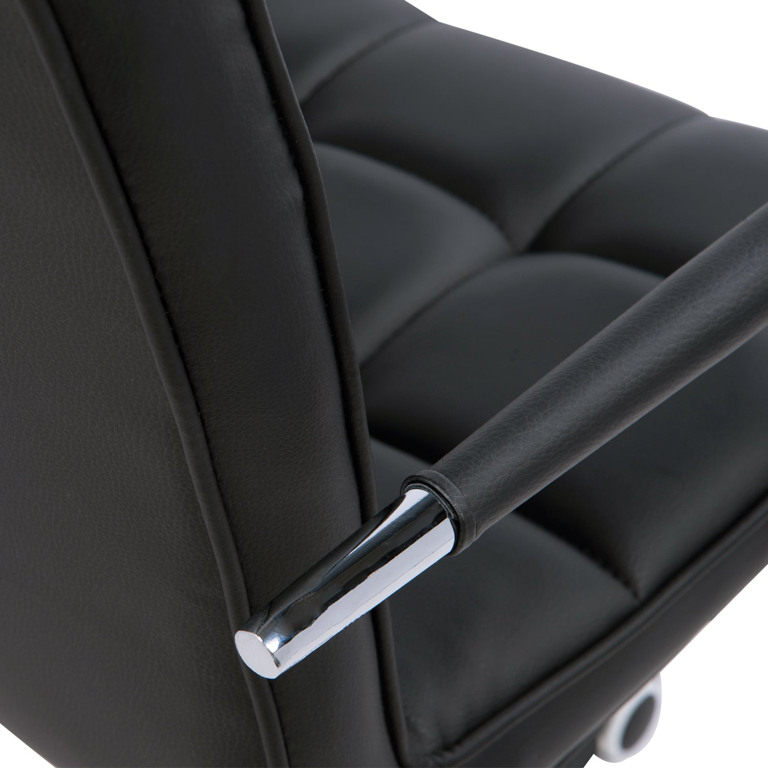 Lot de 2 chaises de bureau fauteuil manager pivotant hauteur réglable revêtement synthétique capitonné noir