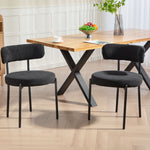 Lot de 4 chaises de salle à manger avec dossier en tissu pieds en acier 51 x 51 x 76 cm noir
