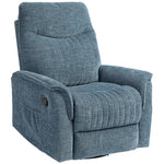 Handmatig draaibare relaxfauteuil met uitschuifbare voetensteun, verstelbare rugleuning, blauw