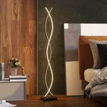 Lampadaire sur pied salon, lampe salon 3 niveaux de luminosité réglables à double spirale avec interrupteur à pied, noir