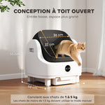 Lettiera per gatti autopulente, cassetta igienica automatica aperta, isolamento dagli odori/protezione di sicurezza, bianco