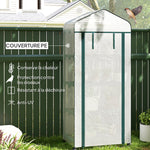 Serre de jardin balcon étagère serre 4 niveaux 69 x 50 x 165 cm acier époxy bâche amovible PE haute densité blanc