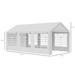 Gazebo da giardino 3 x 6 m tendone per ricevimenti con 4 pareti 3 finestre su ogni lato gazebo per feste matrimonio bianco