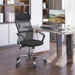 Lot de 2 fauteuils de bureau manager dossier ergonomique hauteur assise réglable pivotant tissu maille noir
