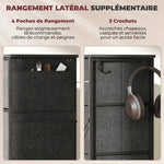 Commode 8 tiroirs en tissu, meuble de rangement avec 4 poches, 2 crochets, structure en acier, 86 x 30 x 94,5 cm, gris