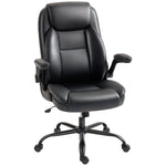 Fauteuil de bureau avec accoudoirs relevables, chaise de bureau ergonomique, hauteur réglable, fonction de bascule, noir