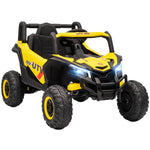 Voiture électrique enfants UTV 12 V, buggy électrique enfants avec télécommande, 96 x 61 x 56 cm, jaune