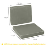 Coussins pour chaise fauteuil de jardin coussins d'assise de dossier déhoussables polyester 56x52/56x46cm gris foncé