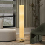 Lampadaire sur pied de salon avec abat-jour en lin, interrupteur à pied, 2 x douille E27, 120 cm, beige
