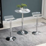 Lot de 2 tabourets de bar design contemporain assise acrylique et piètement métal - pivotant 360° - hauteur réglable avec repose-pieds - transparent