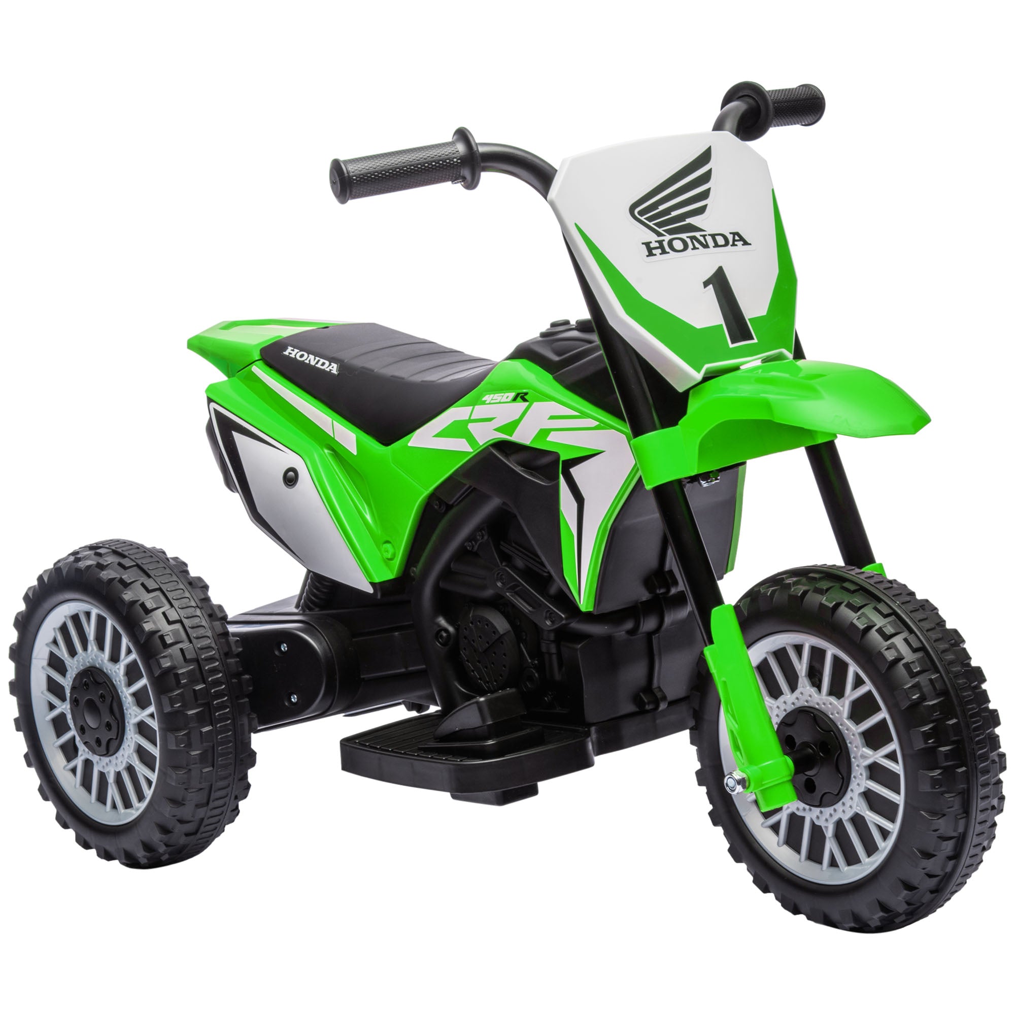 Moto cross éléctrique pour enfant licence Honda CRF450RL 3 roues batterie 6V enfants 18-36 mois vert