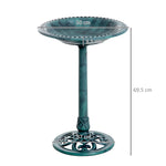 Bain d'oiseaux plateau de diamètre 50cm abreuvoir oiseaux extérieur sur pied hauteur 69,5 cm érugineux