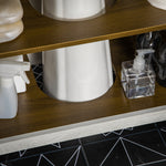Wastafelonderkast badkamermeubel met 2 deuren en legplank 60 x 30 x 60 cm wit en houtlook