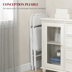 Lot de 4 chaises pliantes chaises de salle à manger portables cadre en acier dim. 45l x 46P x 78H cm blanc