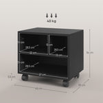 Support d'imprimante meuble de rangement bureau caisson 3 compartiments ouverts 40 x 30 x 36 cm noir