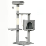 Arbre à chats multi-équipements griffoirs grattoirs plateformes niche corde jouets 40 x 40 x 114 cm gris