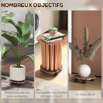 Lot de 4 supports ronds Ø30 cm pour plantes - porte plante à roulettes, intérieur et extérieur