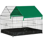 Gabbia recinto per conigli piccoli animali roditori interno o esterno con telo di protezione incluso - 90 x 75 x 75 cm