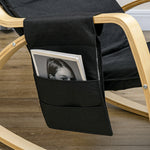 Fauteuil relax à bascule fauteuil allaitement avec repose-pieds réglable, poche latérale et appui-tête, noir
