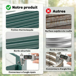 Carré Potager en Métal Modulable - Potager Surélevé 241x90,5x30cm en Acier Galvanisé - Jardinière Extérieur Anti-Rouille pour Légumes et Fleurs, Vert Foncé