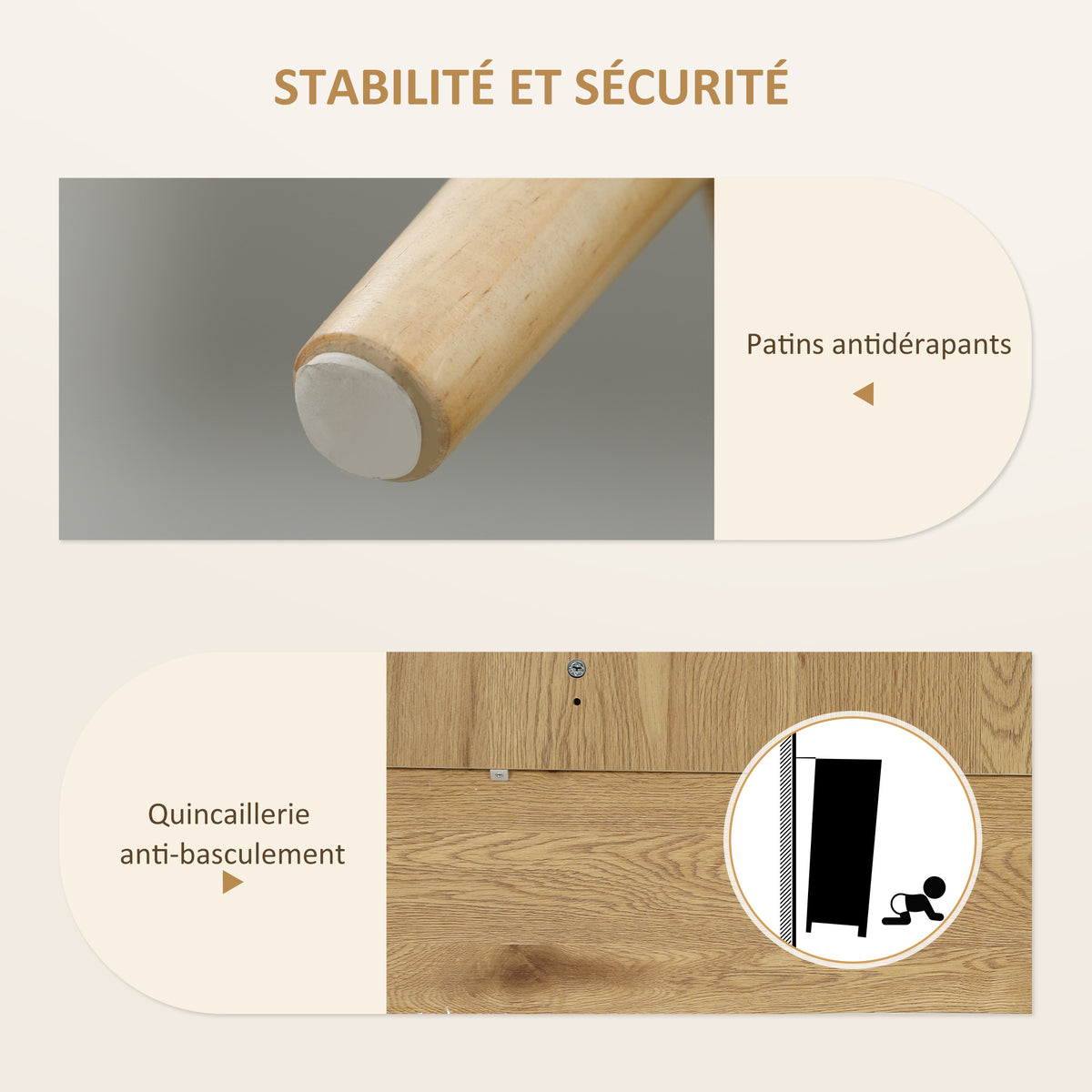 Woonkamerbuffet opbergmeubel met kasten met rotangdeuren en verstelbare plank, natuurlijk hout