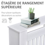 Cache-radiateur couverture radiateur Design couverture radiateur Panneau Cabinet 112L x 19l x 81H cm MDF Blanc