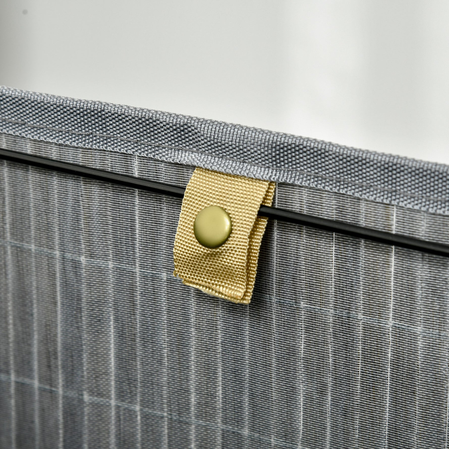 Panier à linge en bambou d'angle 55L avec couvercle et sac amovible 38 x 38 x 57 cm gris