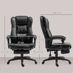 Fauteuil de bureau massant, chaise de bureau avec hauteur réglable, dossier inclinable et télécommande filaire, noir