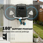 Enrouleur Tuyau Arrosage Mural Automatique 25m Dévidoir Automatique Pistolet d'Arrosage 10+2 Modes 55x31x50cm Bleu