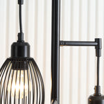 Lampadaire style industriel 40 W max. 3 abat-jours en métal filaire luminosité réglable - ampoule E27 - noir