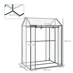 Serre de jardin avec 2 espaces et 2 portes enroulables - 0,8 m² Serre à tomates dim. 1L x 0,8l x 1,5H m, Acier et PE