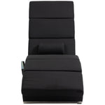 Fauteuil relax chaise longue de relaxation ergonomique, massant et chauffant avec télécommande 56 x 168 x 84 cm noir