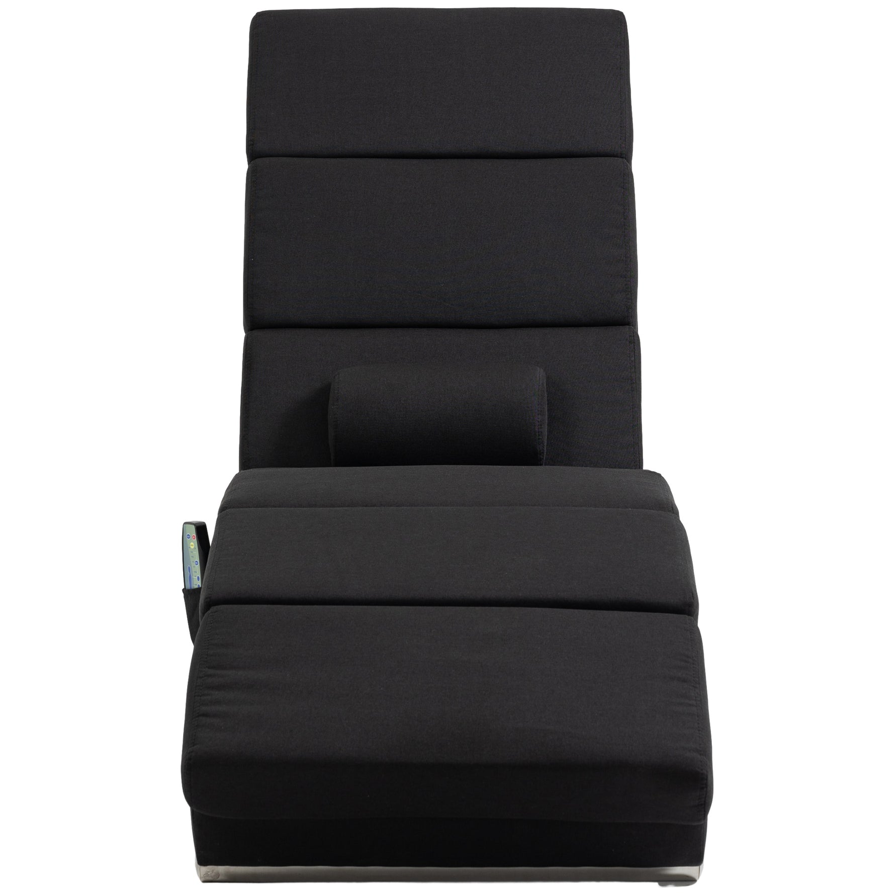 Fauteuil relax chaise longue de relaxation ergonomique, massant et chauffant avec télécommande 56 x 168 x 84 cm noir